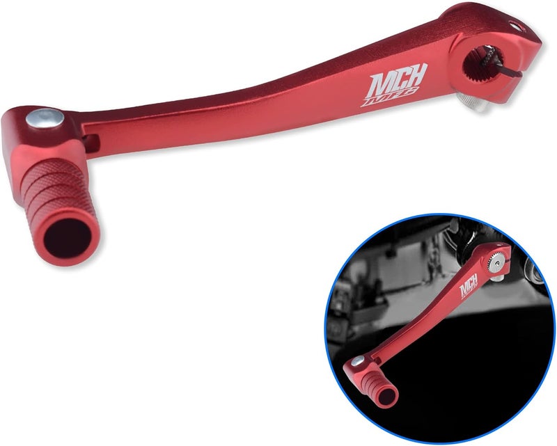 MCHMFG Folding Gear Shifter Shift Lever CNC Aluminum Gear Shifter Shift Lever for XR50 XR80 CRF50 CRF70 50cc-125cc Pit Dirt Bike Motorcycle (Red) - Image 1